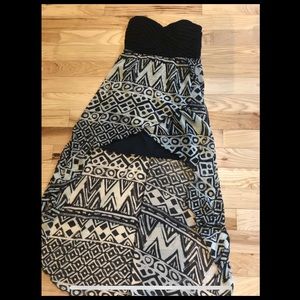 Windsor Black High Low strapless dress medium M